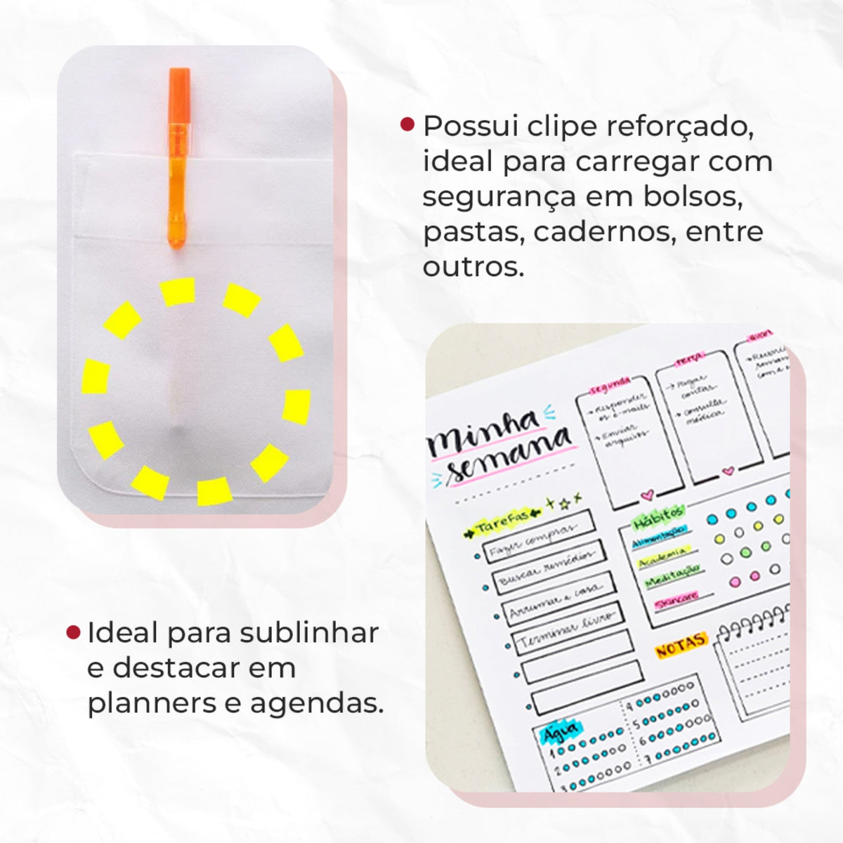 Kit Marca-Texto Retrátil Pentel Handy-Line S - 3 Unidades Livraria Skilo