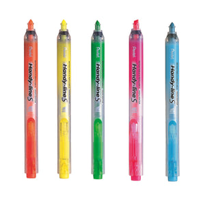 Kit Marca-Texto Retrátil Pentel Handy-lineS - 5 Cores