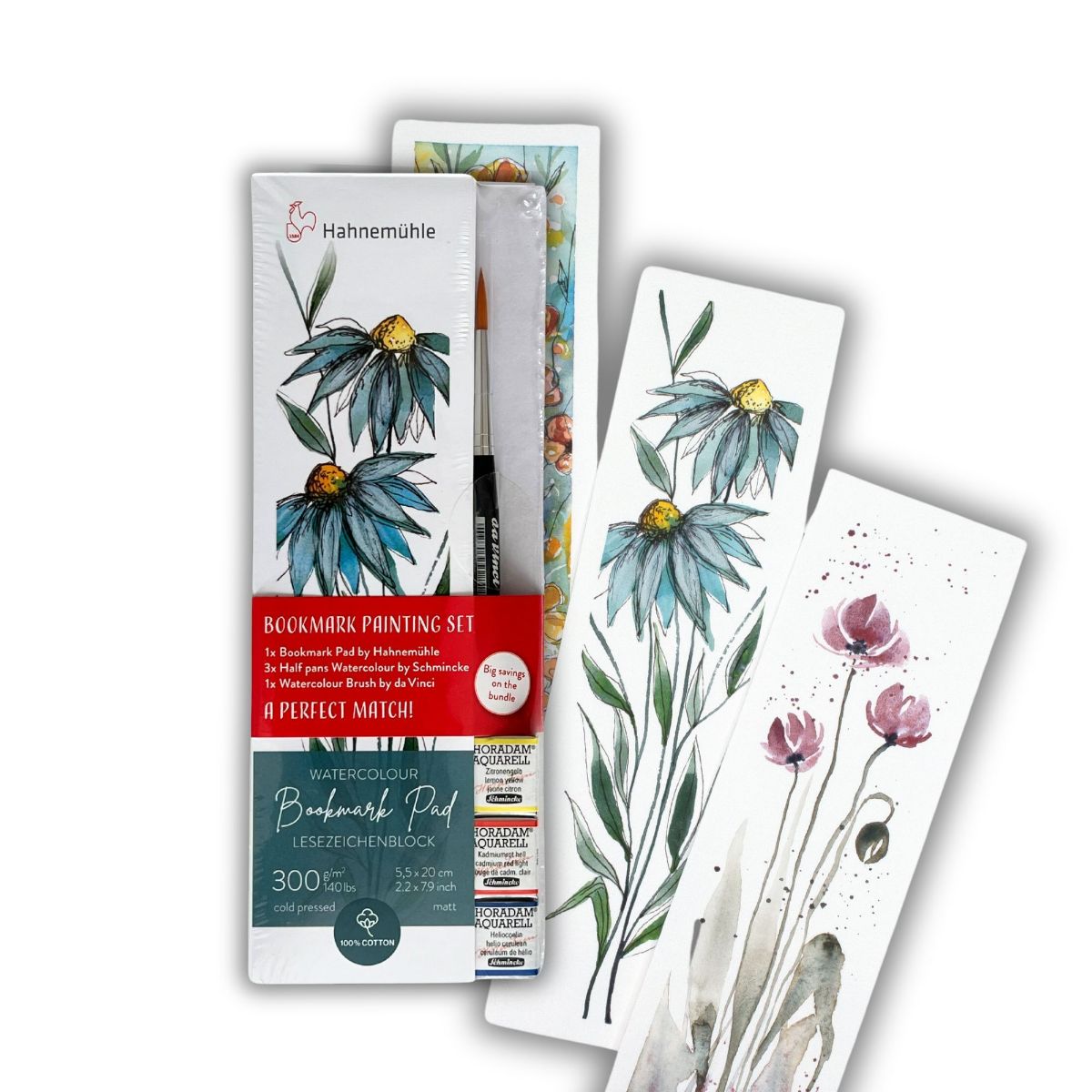 Kit Para Pintar Marca Páginas  Hahnemuhle - Bookmark Painting Set 5x20cm Livraria Skilo