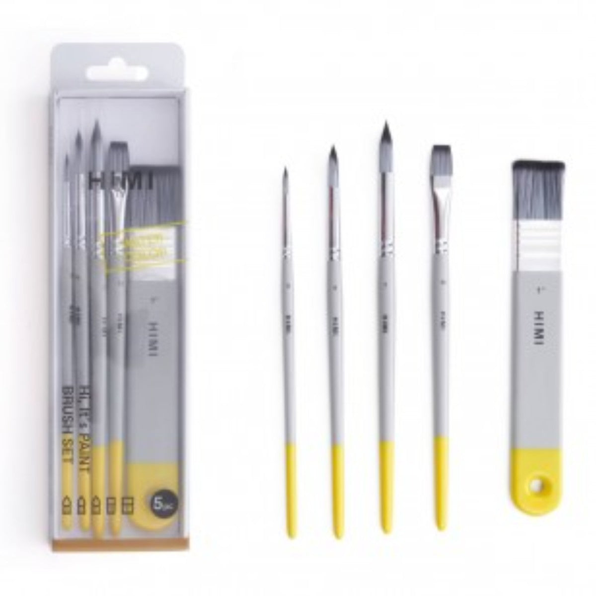 Kit Pincel Brush para Guache HIMI com 5 Himi