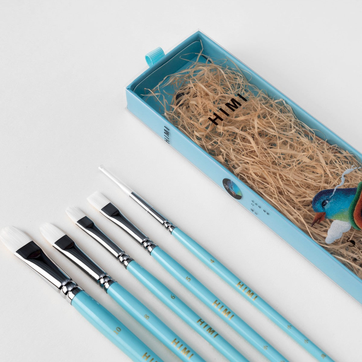 Kit Pincel para Guache HIMI com 5 – Cabo Azul Himi