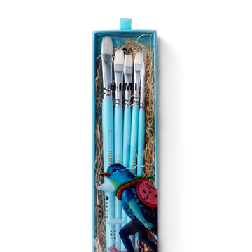 Kit Pincel para Guache HIMI com 5 – Cabo Azul Himi