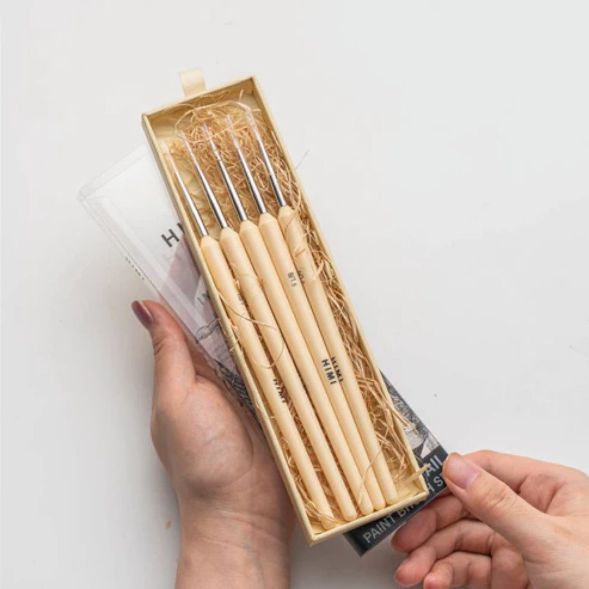 Kit Pincel para Guache HIMI com 5 – Cabo Bege Himi