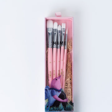 Kit Pincel para Guache HIMI com 5 – Cabo Rosa Himi