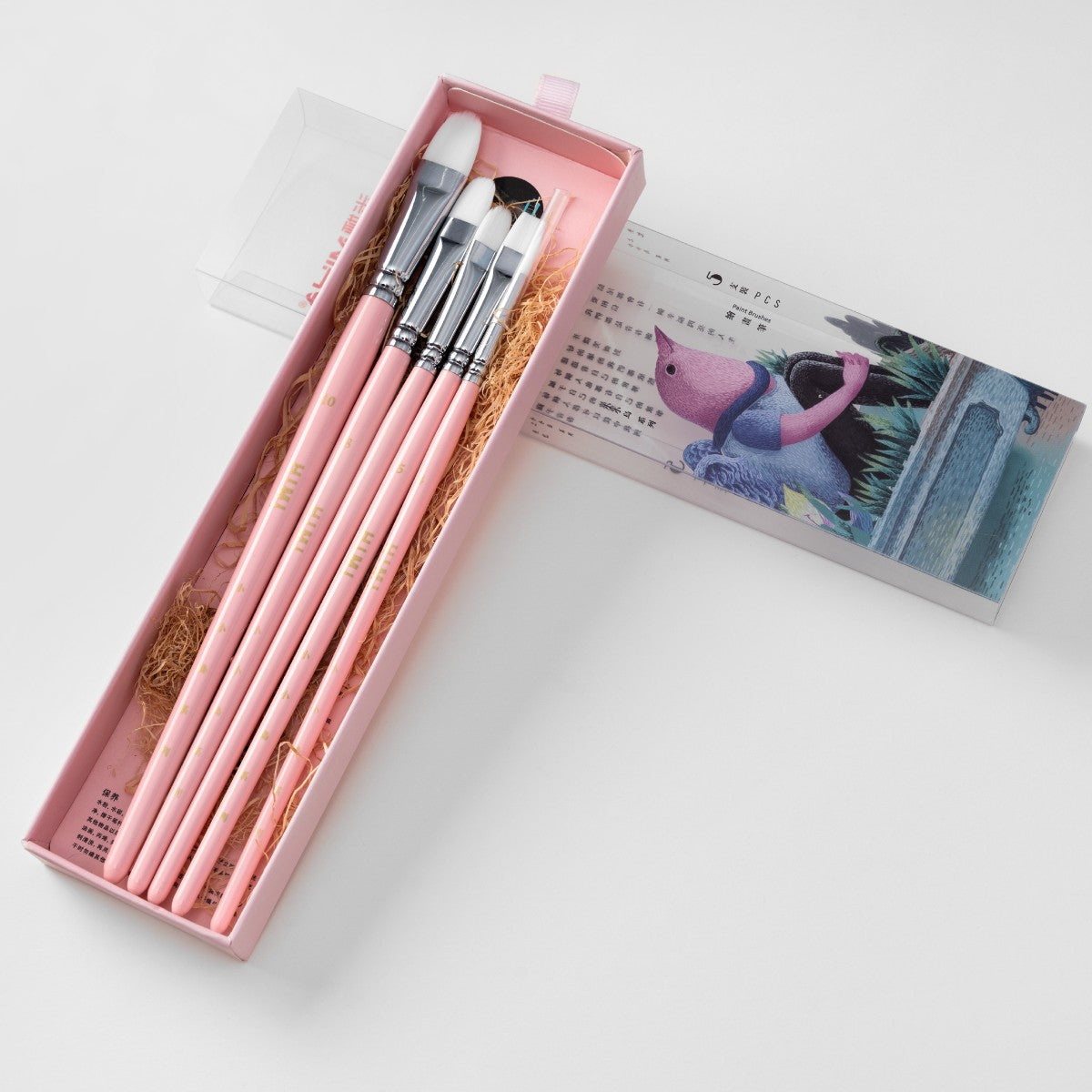 Kit Pincel para Guache HIMI com 5 – Cabo Rosa Himi