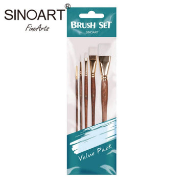 Kit Pincel Sintético Branco Sinoart C/5 Sinoart