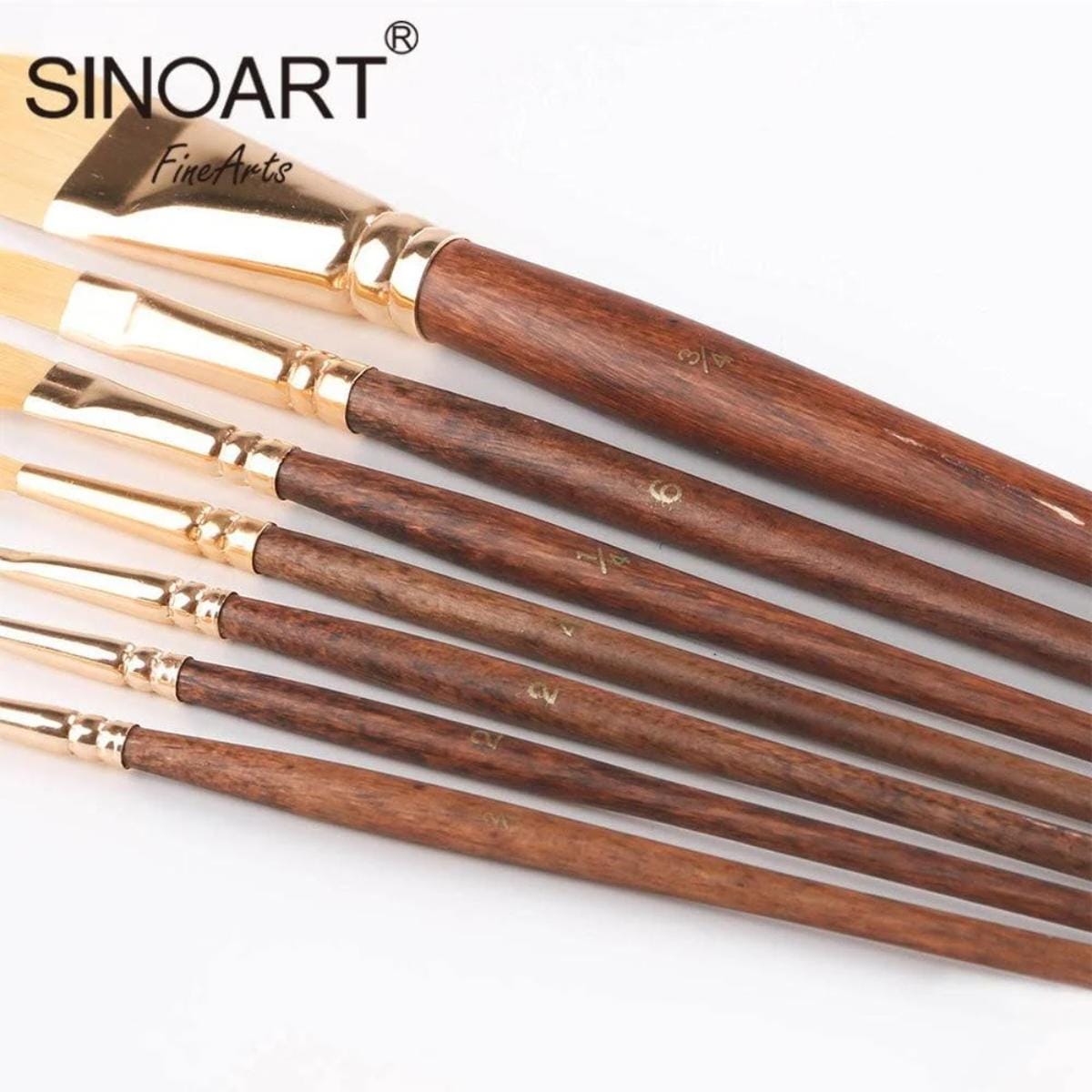Kit Pincel Sintético Dourado Sinoart C/7 Sinoart