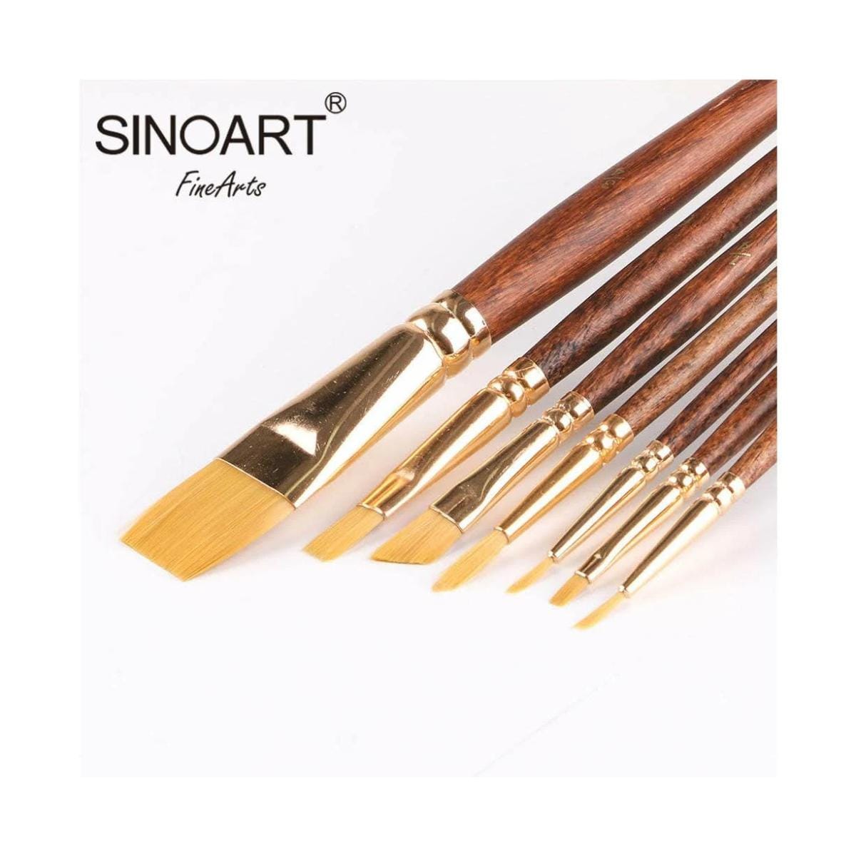 Kit Pincel Sintético Dourado Sinoart C/7 Sinoart