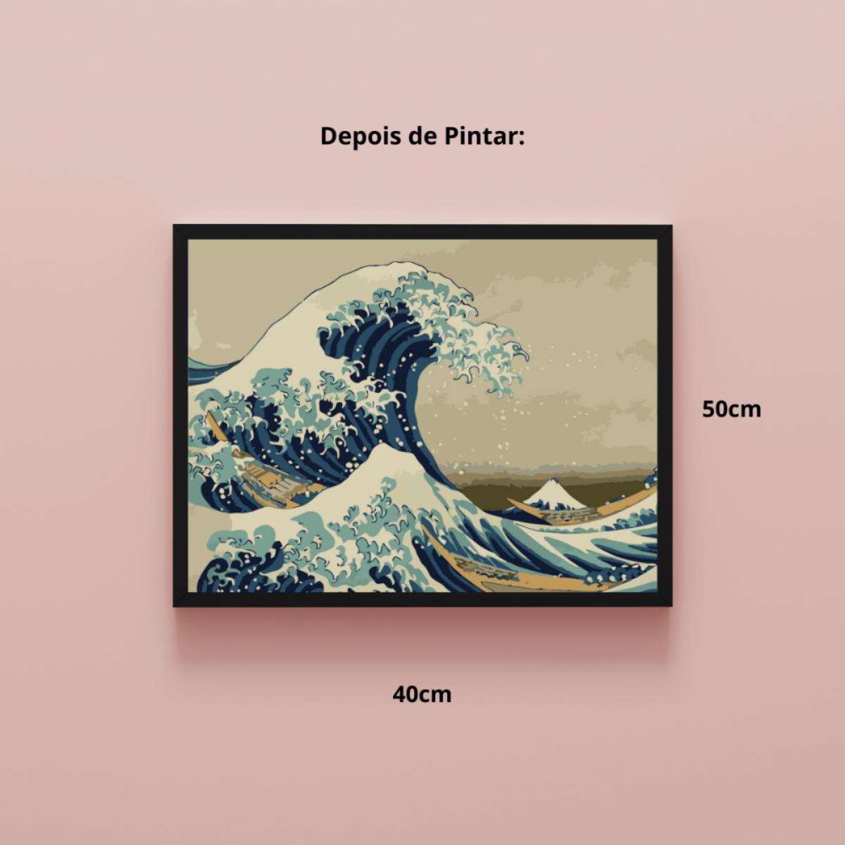Kit Pintura Numerada em Tela - A Grande Onda - 40x50cm Sinoart