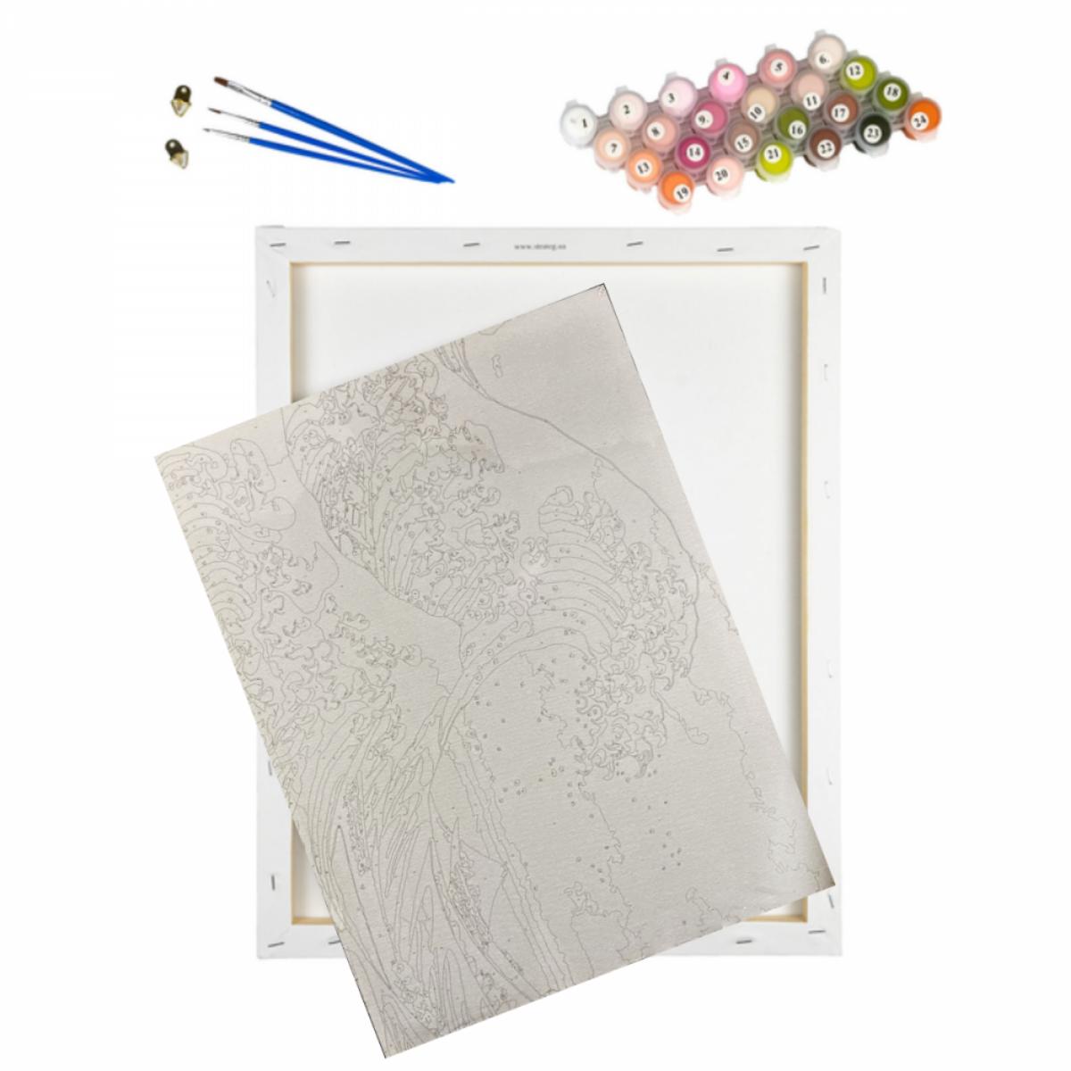 Kit Pintura Numerada em Tela - A Grande Onda - 40x50cm Sinoart