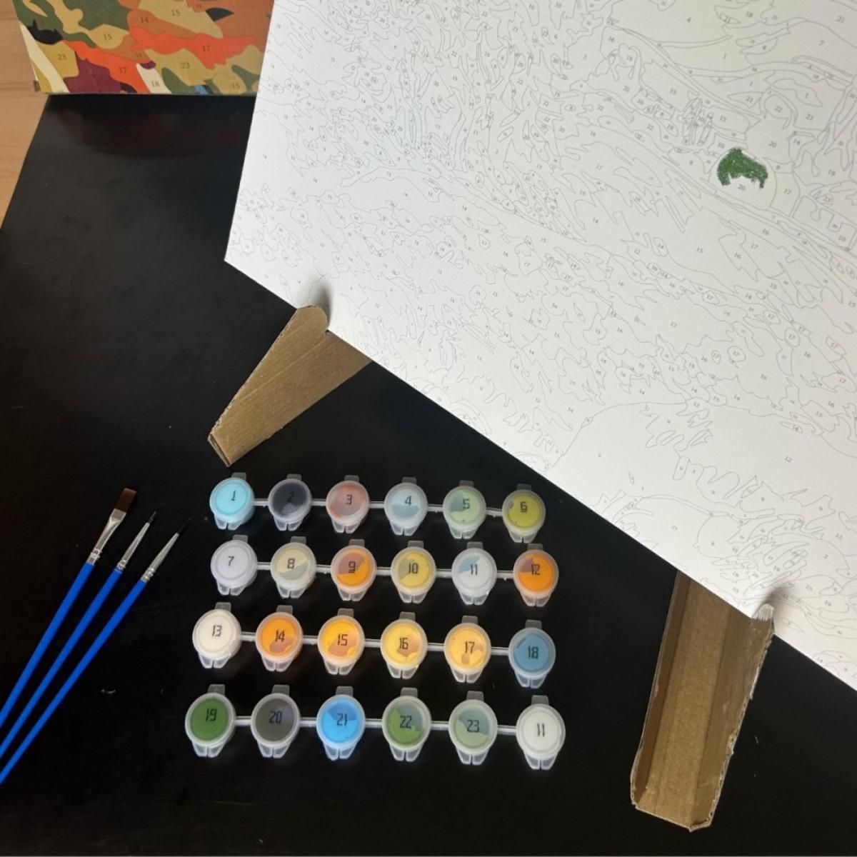 Kit Pintura Numerada em Tela - A Grande Onda - 40x50cm Sinoart