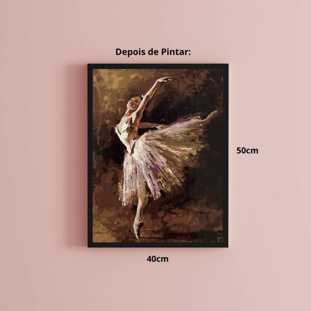 Kit Pintura Numerada em Tela - Bailarina - 40x50cm Sinoart