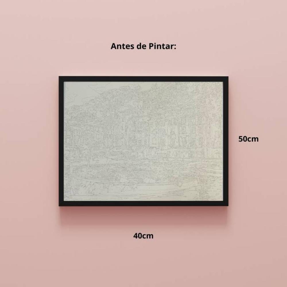 Kit Pintura Numerada em Tela - Barco na Italia - 40x50cm Sinoart