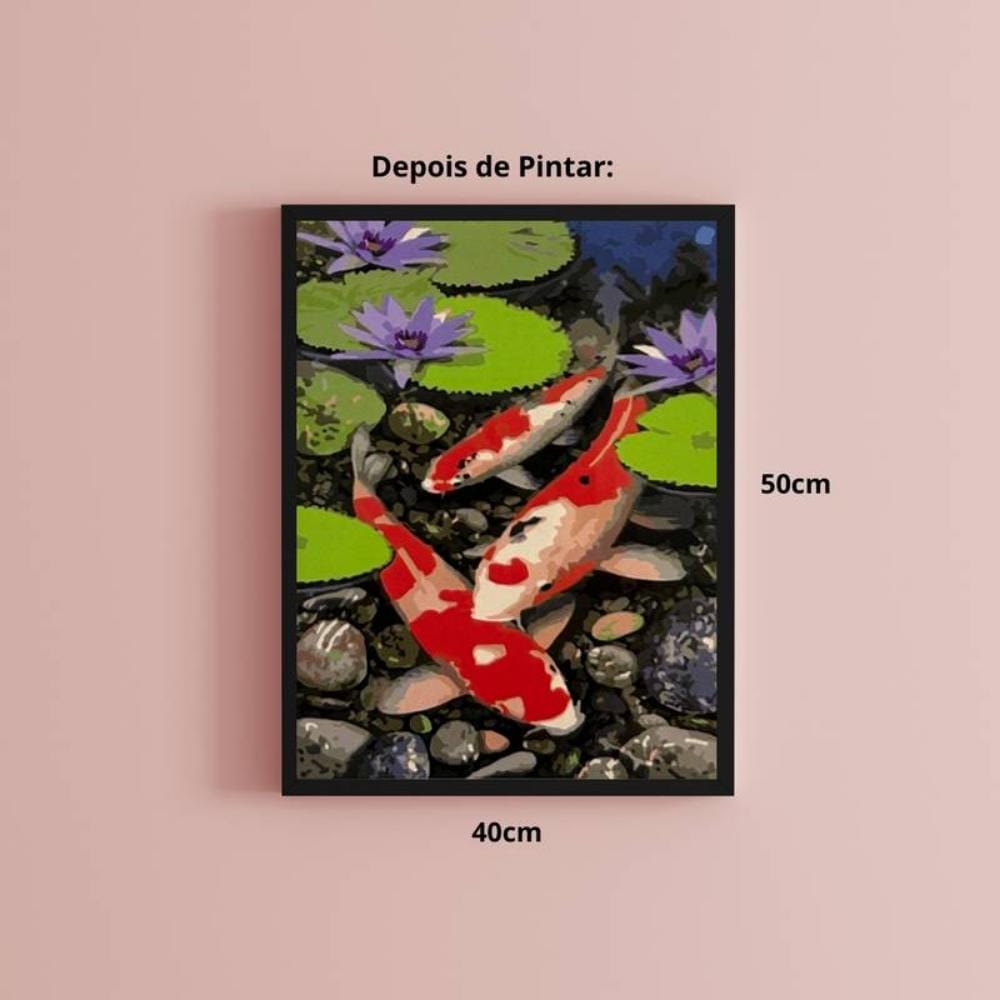 Kit Pintura Numerada em Tela - Carpas - 40x50cm Sinoart
