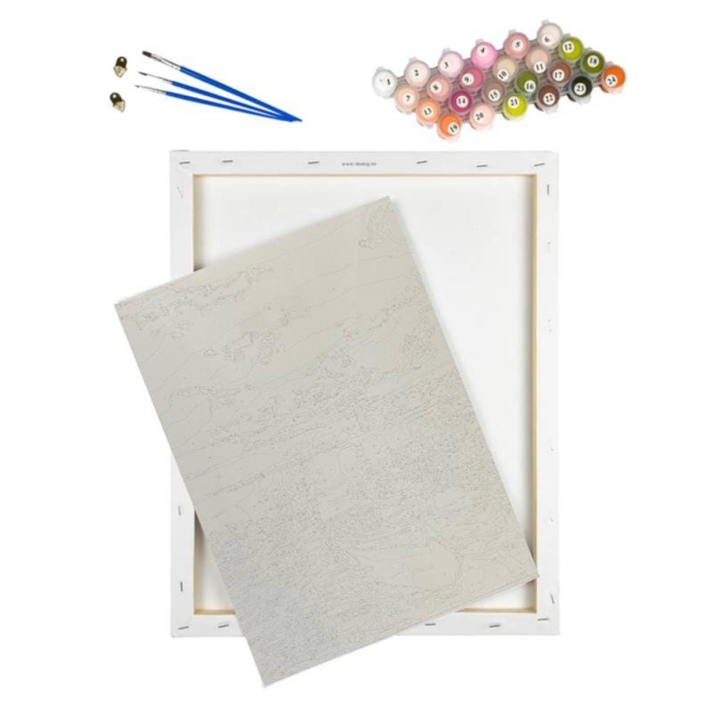 Kit Pintura Numerada em Tela - Céu Azul - 40x50cm Sinoart