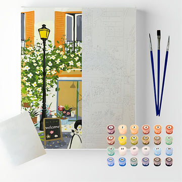 Kit Pintura Numerada em Tela - Life in Town - 40x50cm Sinoart