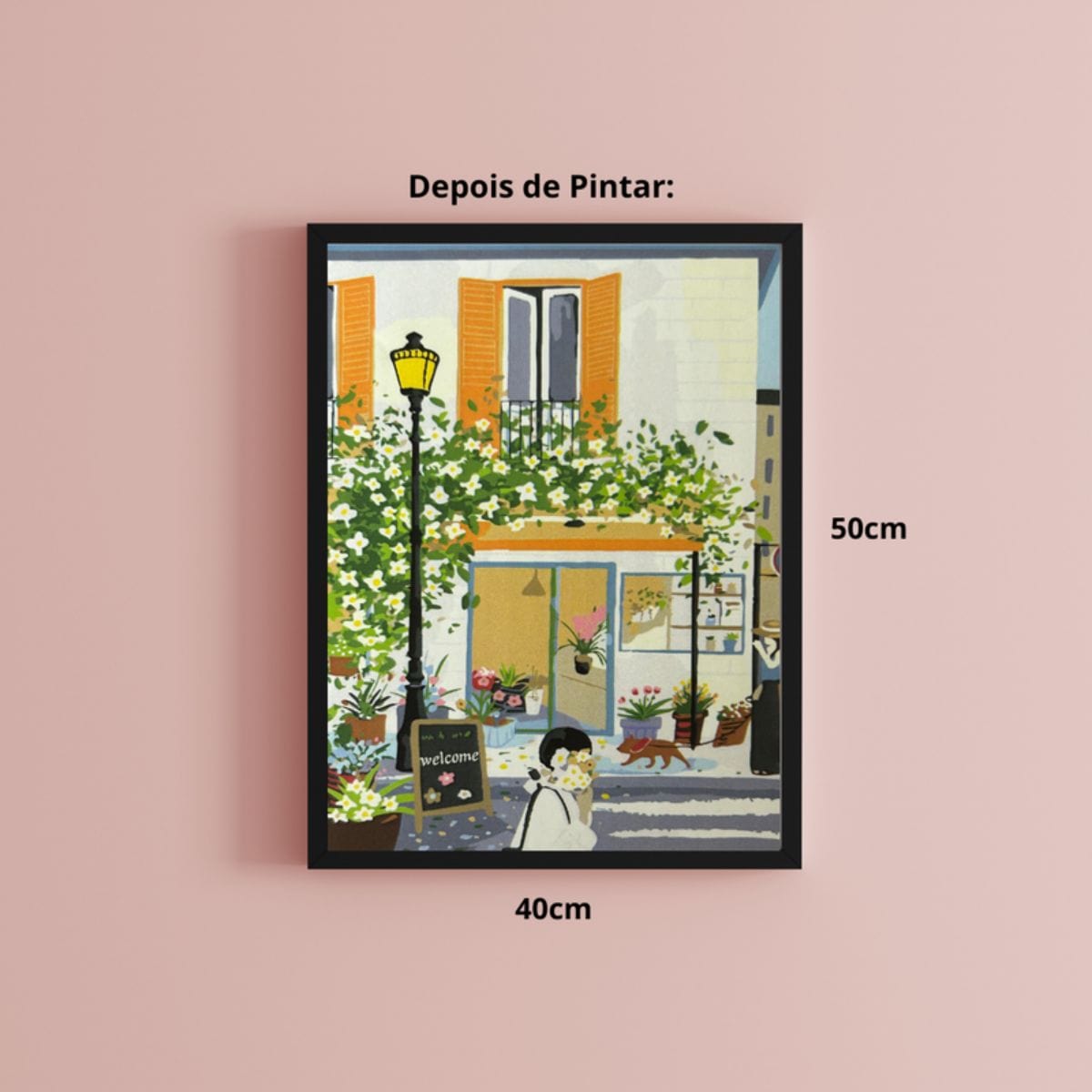 Kit Pintura Numerada em Tela - Life in Town - 40x50cm Sinoart