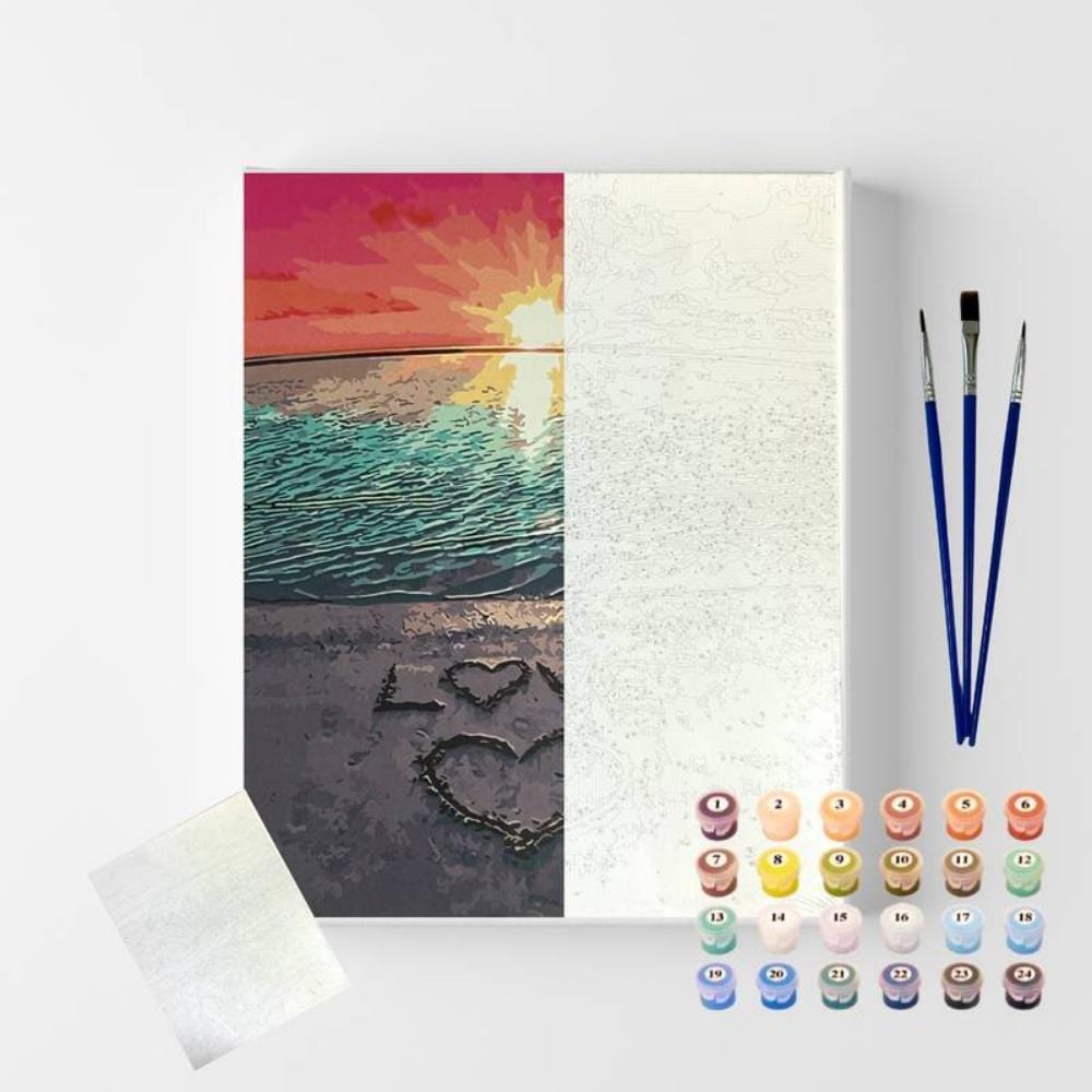 Kit Pintura Numerada em Tela - Love - 40x50cm Sinoart