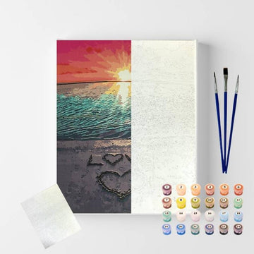 Kit Pintura Numerada em Tela - Love - 40x50cm Sinoart