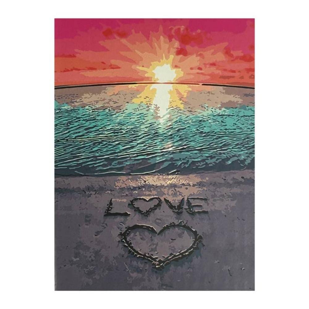 Kit Pintura Numerada em Tela - Love - 40x50cm Sinoart