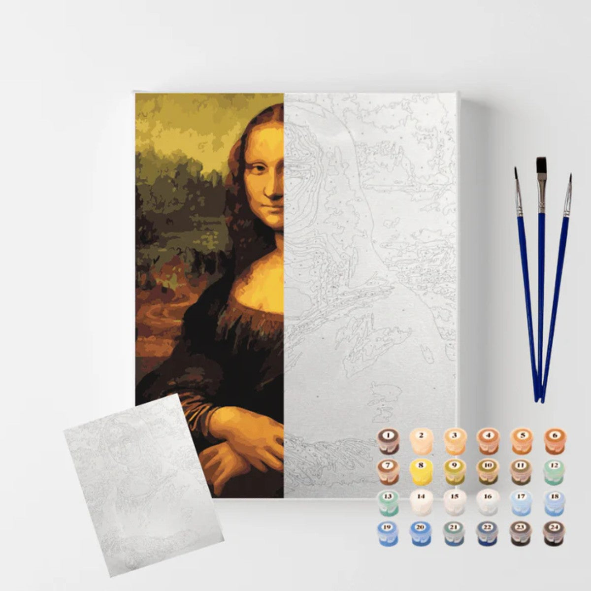 Kit Pintura Numerada em Tela - Monalisa - 40x50cm Livraria Skilo