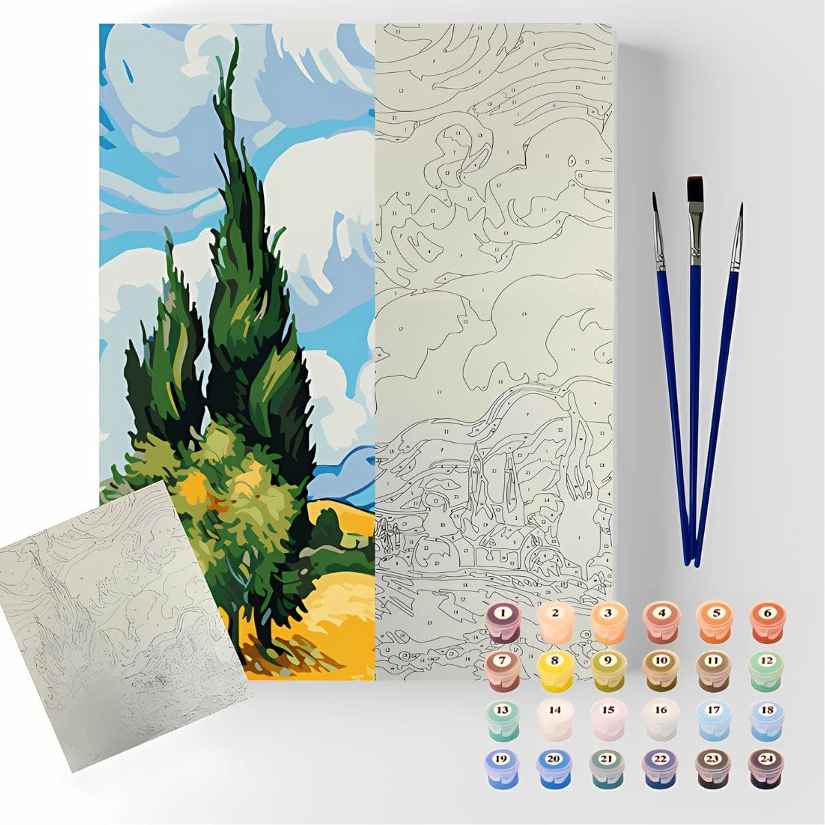 Kit Pintura Numerada em Tela - Paisagem Impressionista - 40x50cm Sinoart