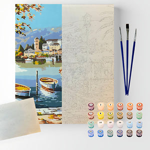 Kit Pintura Numerada em Tela - Verão Europeu - 40x50cm