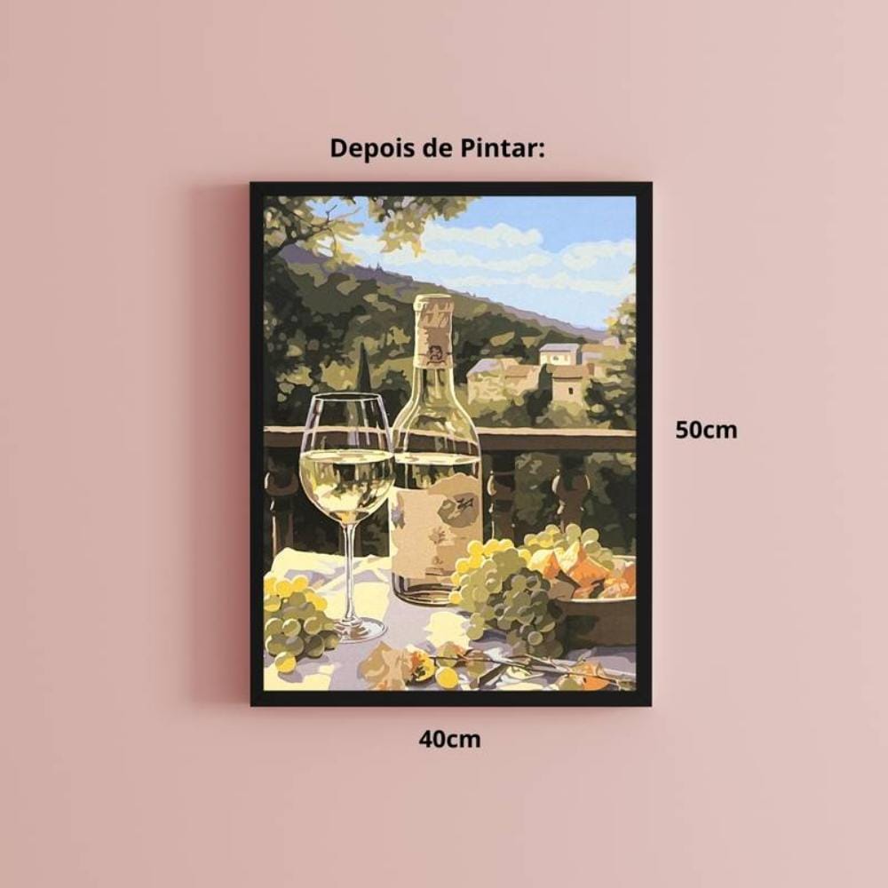 Kit Pintura Numerada em Tela - Vinho Verde - 40x50cm Sinoart