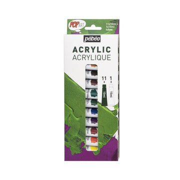 Kit Tinta Acrílica Pebeo Pop Art - 12 Core Pebeo