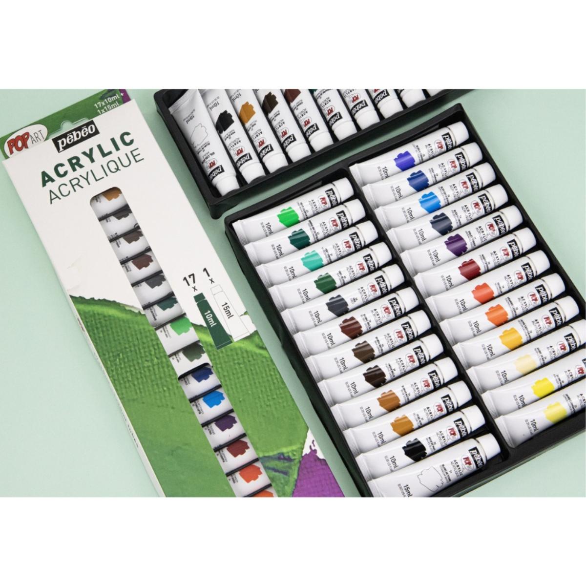 Kit Tinta Acrílica Pebeo Pop Art - 18 Cores Pebeo