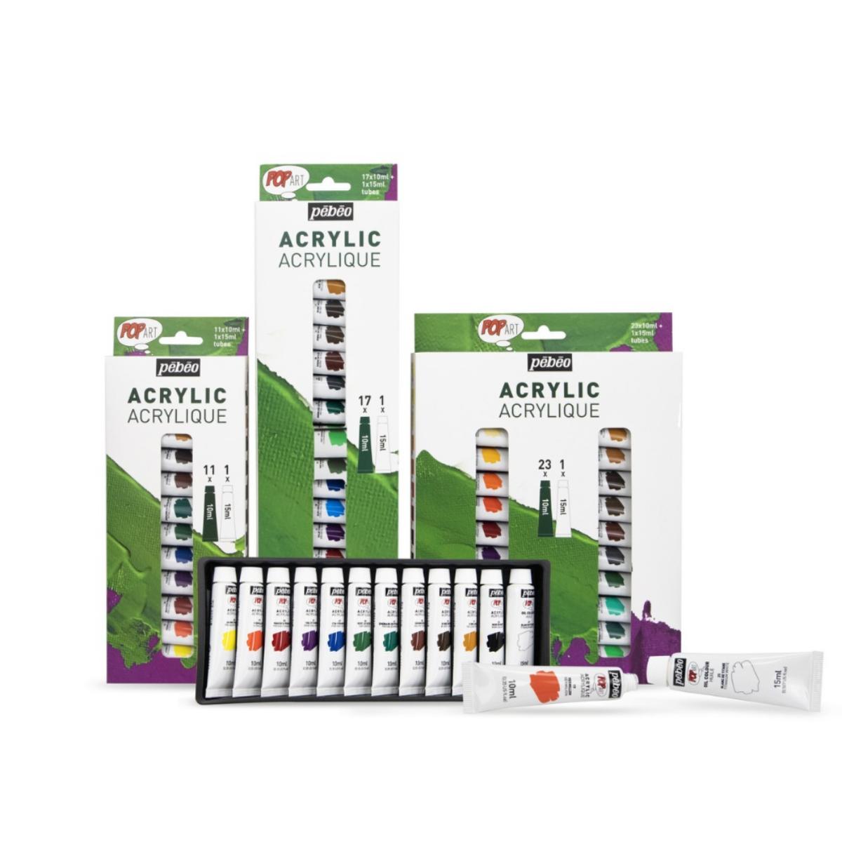 Kit Tinta Acrílica Pebeo Pop Art - 18 Cores Pebeo