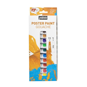 Kit Tinta Guache Pebeo Pop Art - 12 Cores