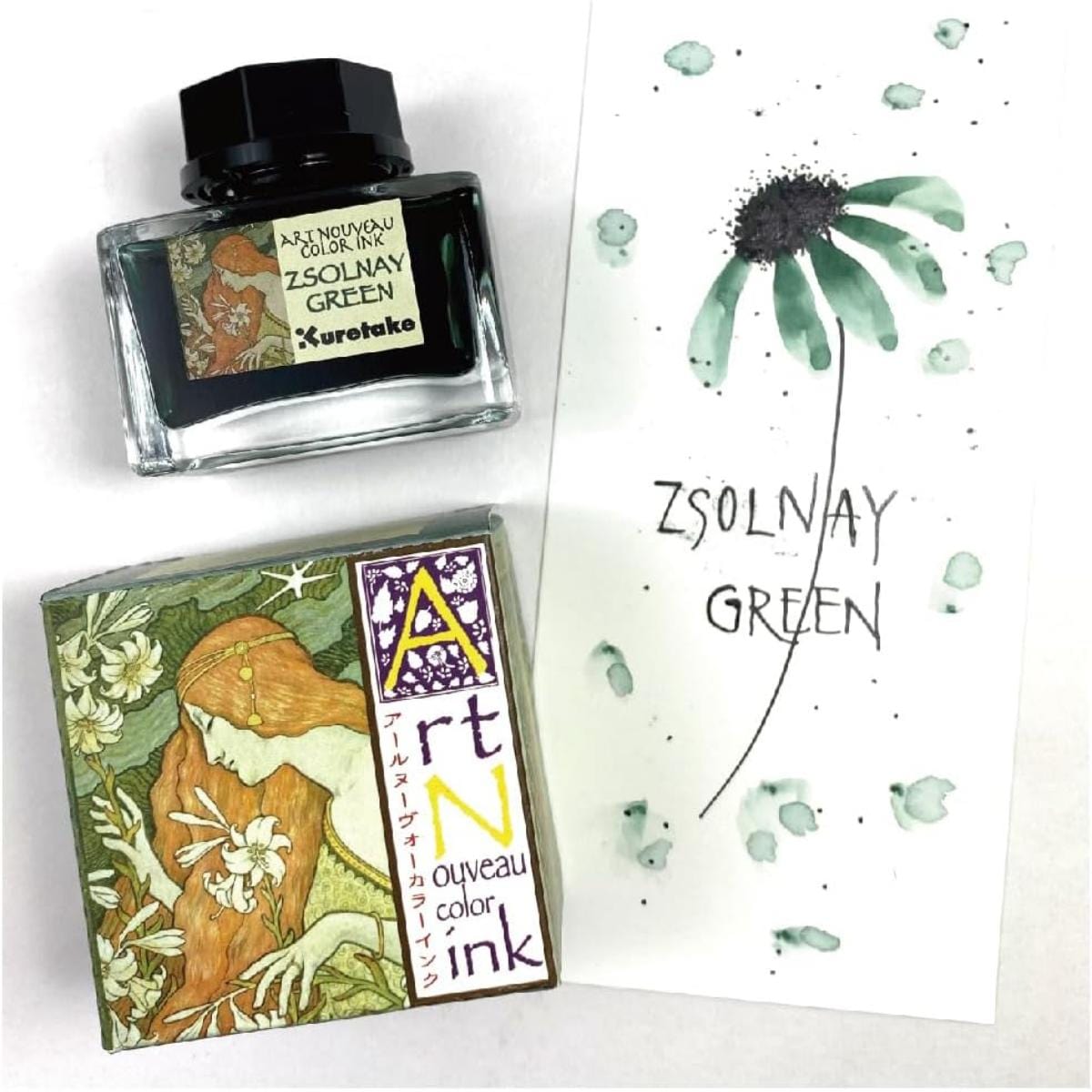 Kuretake Ink-Café Art Noveau - Zsolnay Green Kuretake