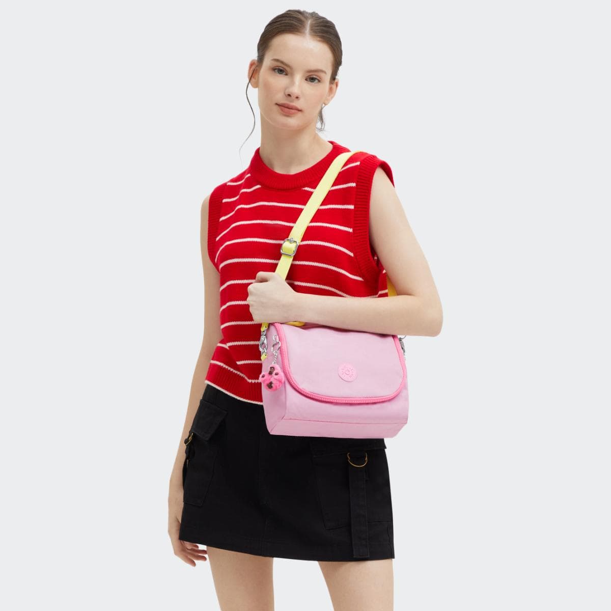 Lancheira Kipling New Kichirou - Cotton Candy - Rosa Kipling