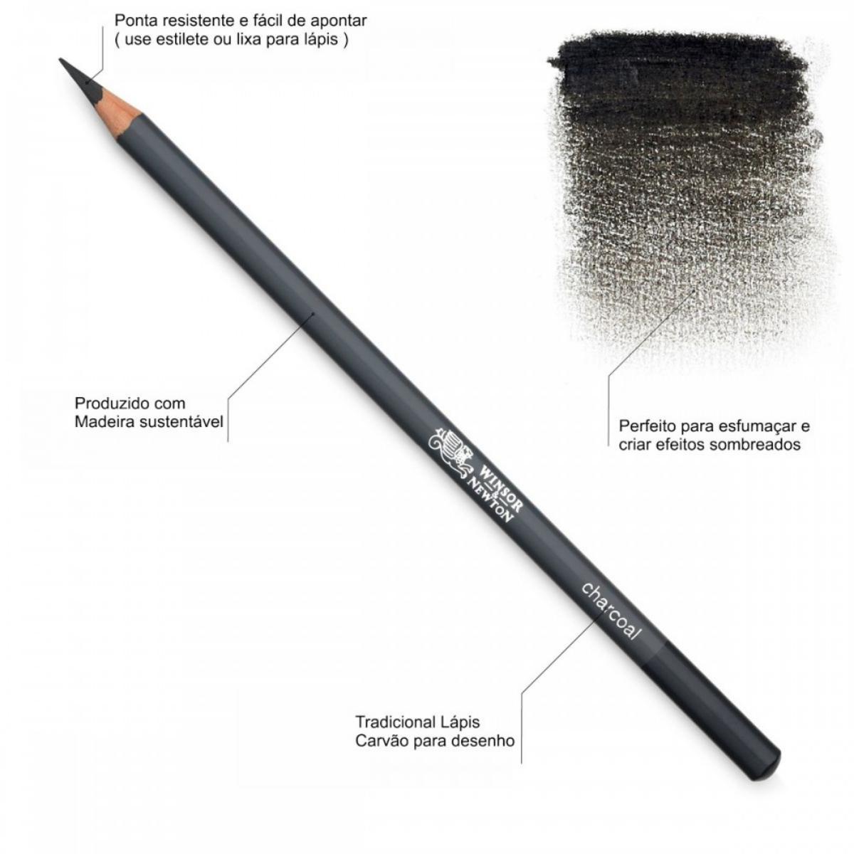 Lápis Carvão Winsor & Newton - Conjunto com 6 Winsor & Newton