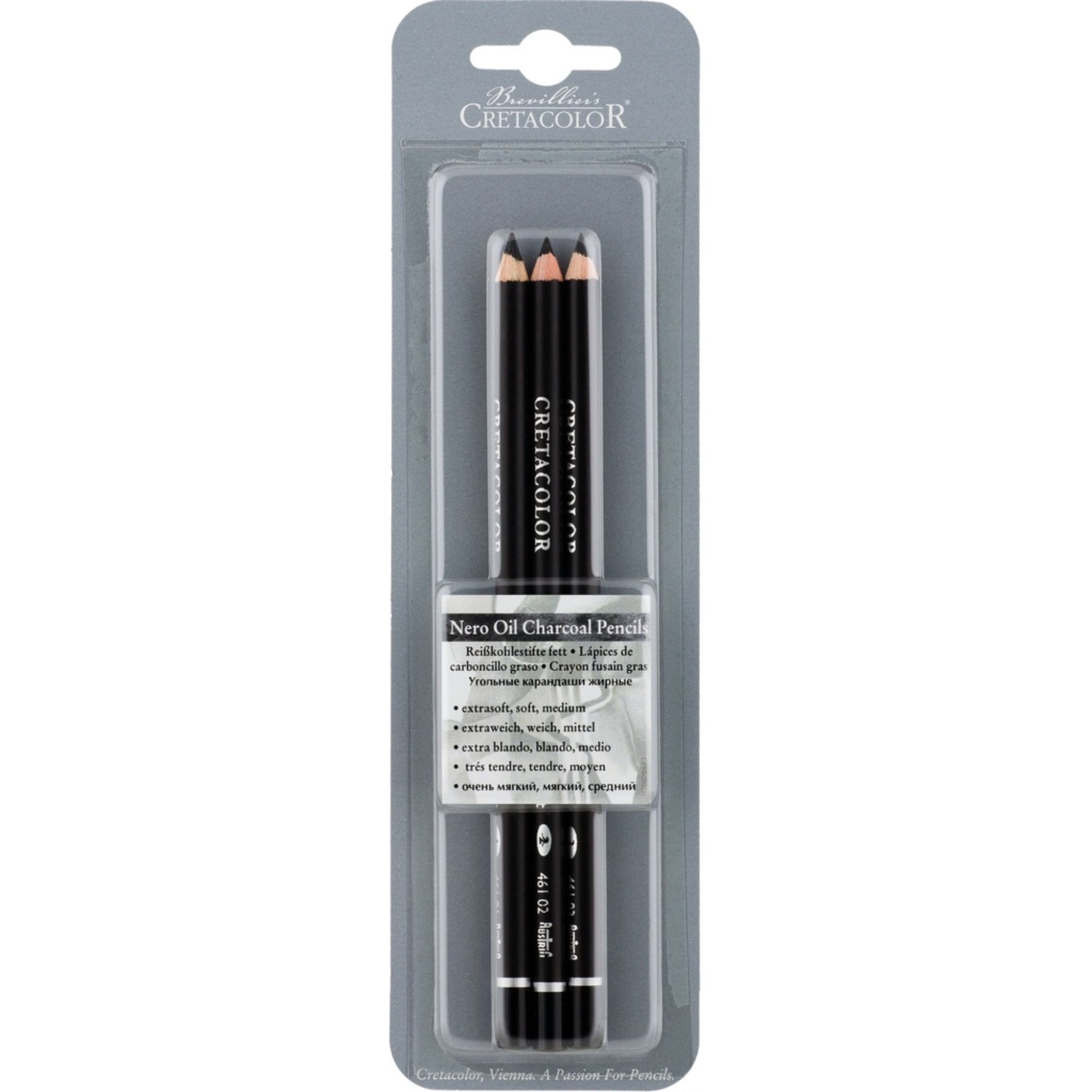 Lápis Cretacolor Nero - Extra Soft, Soft e Medium - 3 Unidades Cretacolor