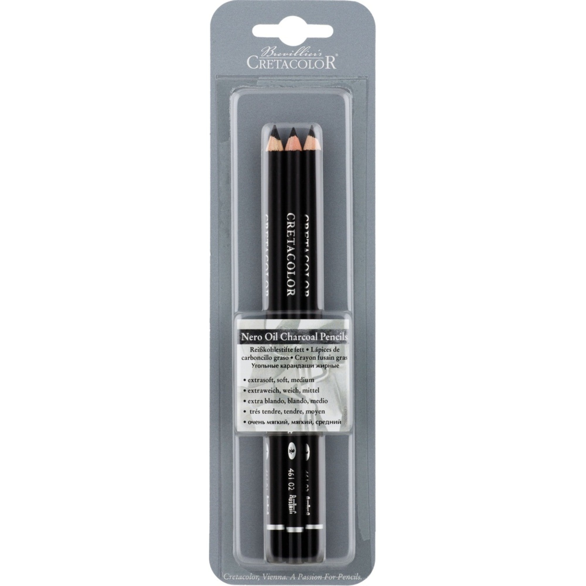 Lápis Cretacolor Nero - Extra Soft, Soft e Medium - 3 Unidades Cretacolor
