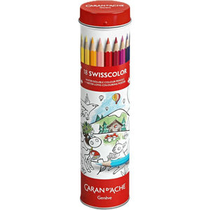 Lápis de Cor Aquarelável Caran D´Ache Swisscolor - 18 Cores Ed Limitada