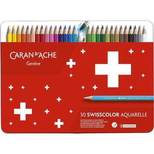 Lápis de Cor Aquarelável Caran D´Ache Swisscolor - 30 Cores