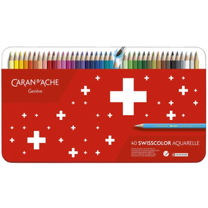 Lápis de Cor Aquarelável Caran D´Ache Swisscolor - 40 Cores