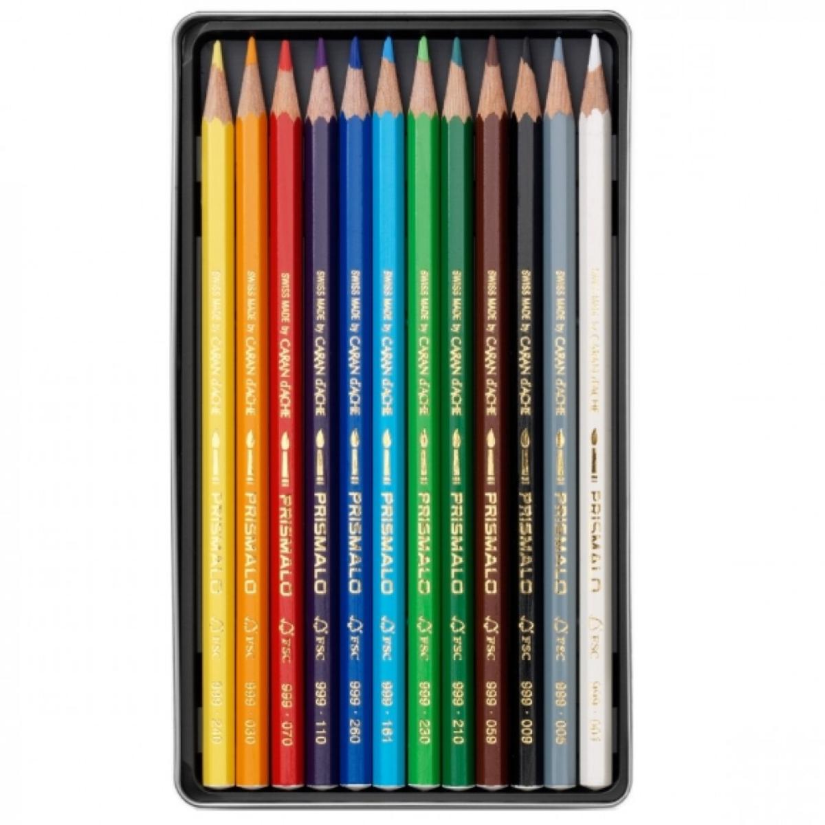Lápis de Cor Caran D´Ache Aquarelável Prismalo - 12 Cores Livraria Skilo