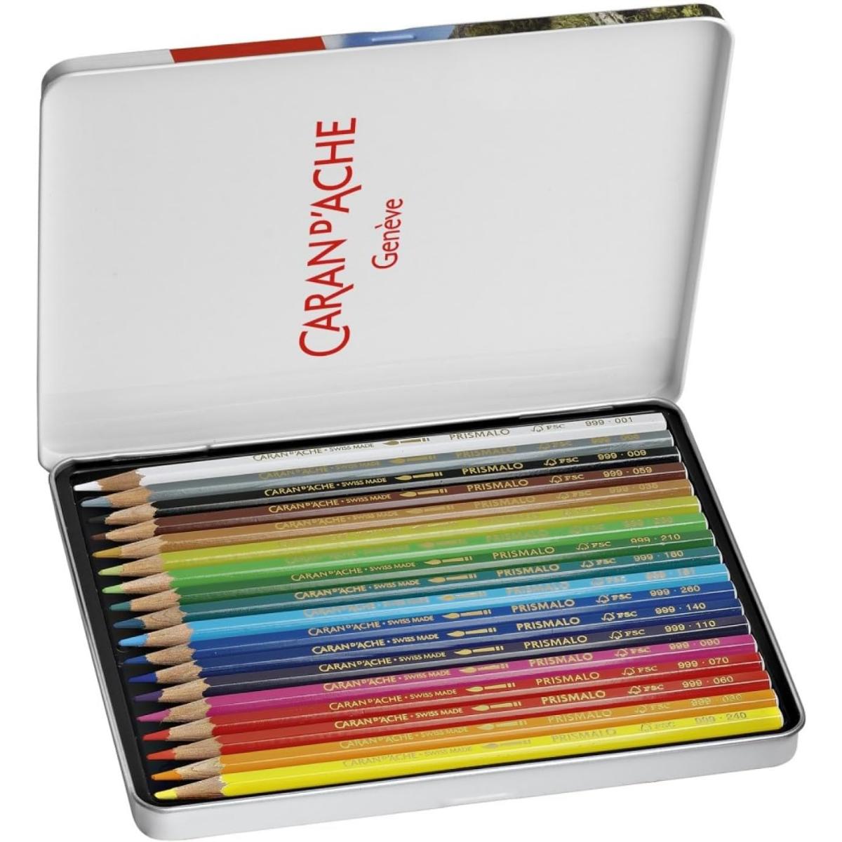 Lápis de Cor Caran D´Ache Aquarelável Prismalo - 18 Cores Livraria Skilo