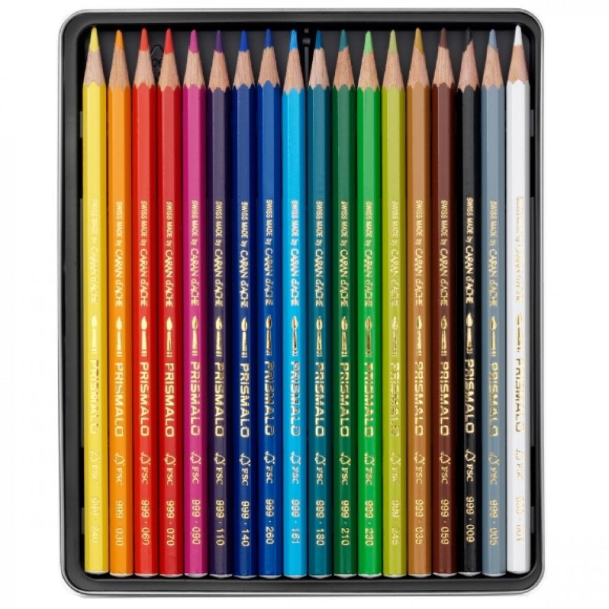 Lápis de Cor Caran D´Ache Aquarelável Prismalo - 18 Cores Livraria Skilo
