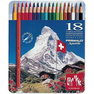 Lápis de Cor Caran D´Ache Aquarelável Prismalo - 18 Cores Livraria Skilo