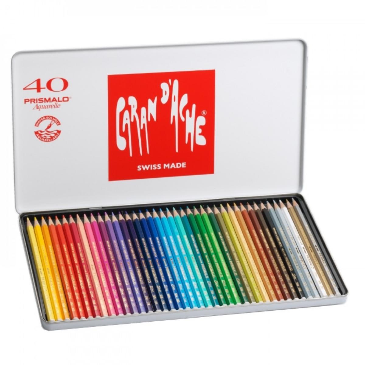 Lápis de Cor Caran D´Ache Aquarelável Prismalo - 40 Cores Livraria Skilo