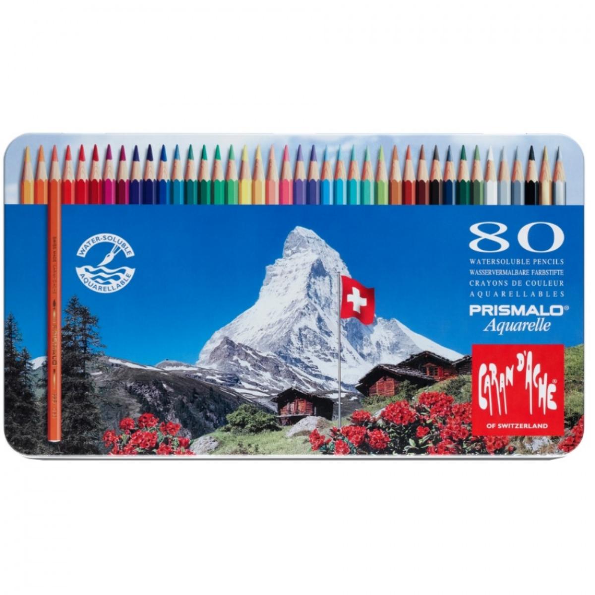 Lápis de Cor Caran D´Ache Aquarelável Prismalo - 80 Cores Livraria Skilo
