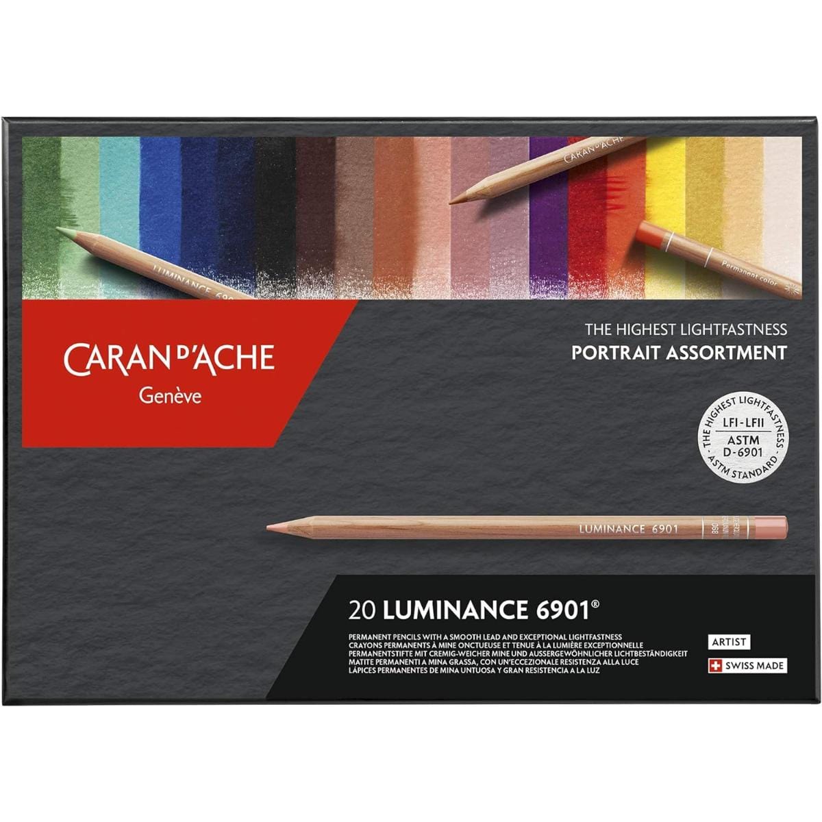 Lápis de Cor Caran D´Ache Luminance - 20 Cores - Portrait Stabilo