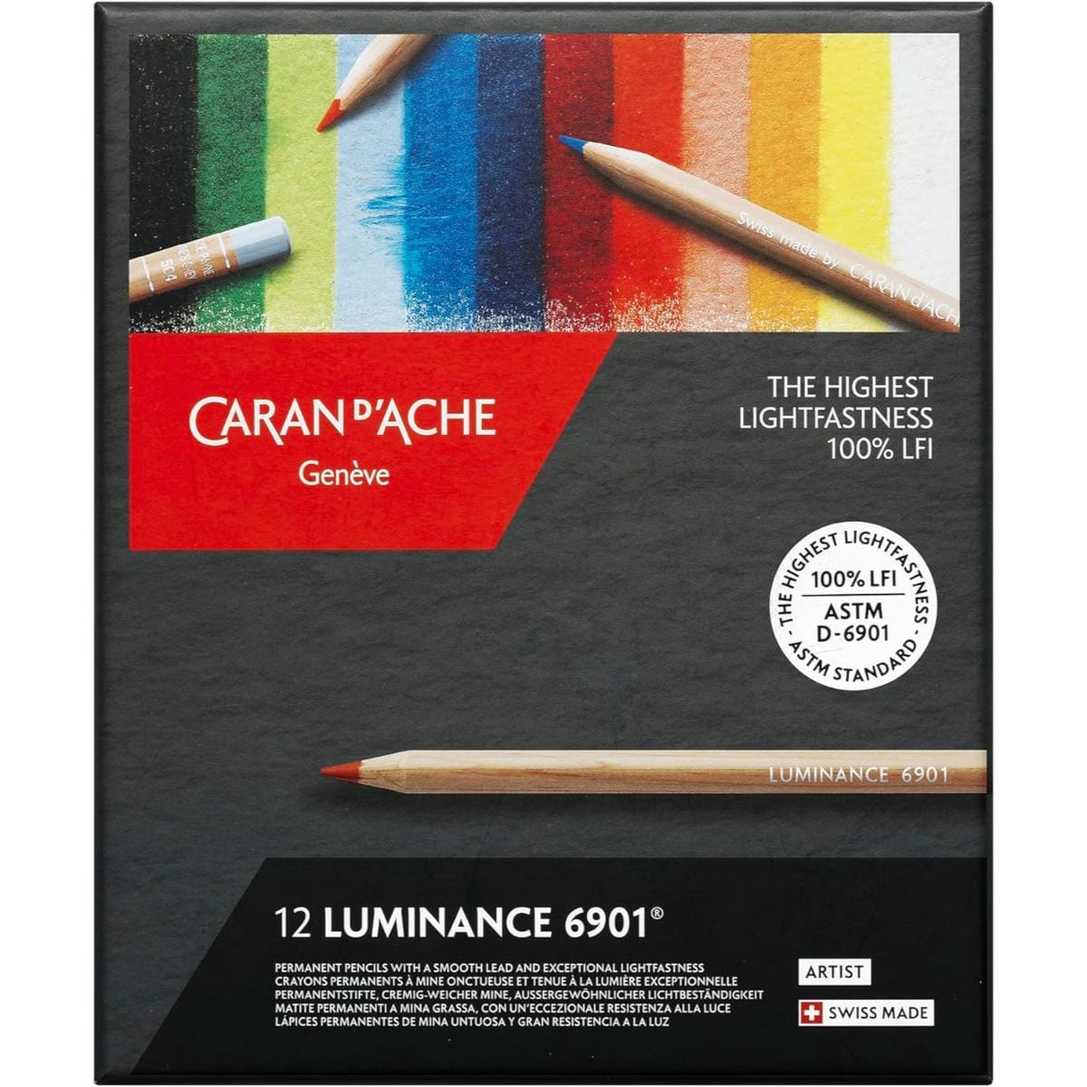 Lápis de Cor Caran D´Ache Luminance 6901 - 12 Cores Caran D´Ache