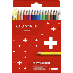 Lápis de Cor Caran D´Ache Permanente - Swisscolor - 18 Cores