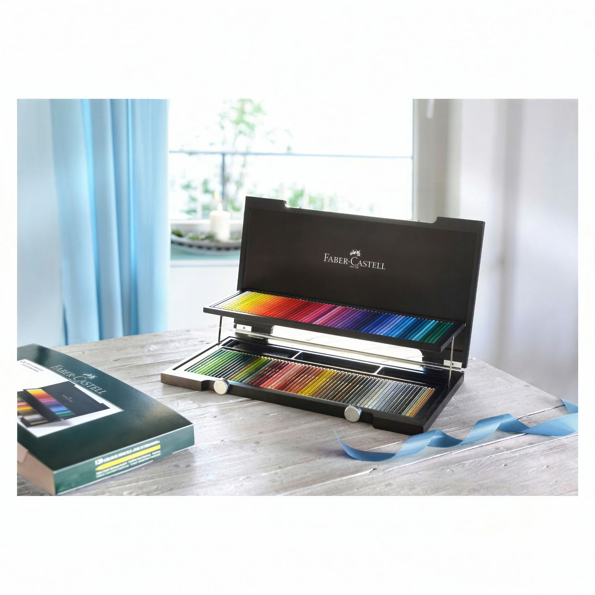 Lápis de Cor Faber-Castell Polychromos - 120 Lápis - Estojo Madeira Faber Castell